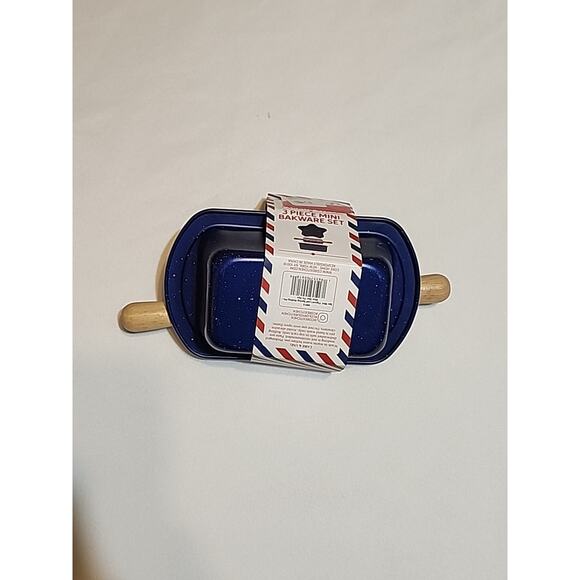 Core Kitchen 3 pc Mini Bakeware Set Loaf Pan Spring Form Pan Bamboo Rolling Pin - Picture 7 of 8